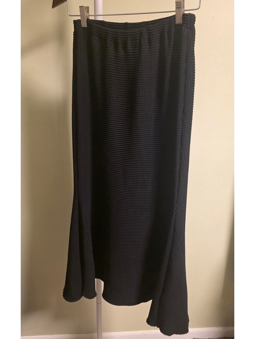 VTG Babette Black Textured Maxi Skirt Sz M